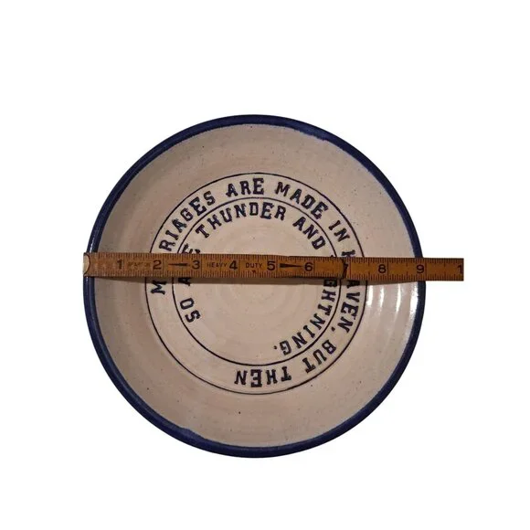 Sturtevant Pottery Plate With "Marriages Are Made In Heaven" Quote - Picture 4 of 4